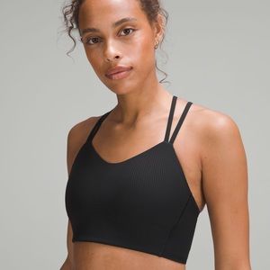 Barley Worn Lululemon Like a Cloud Ribbed Longline Bra Dark Grey